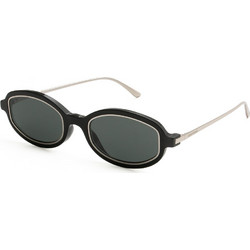 Emporio Armani EA4276U 501787 Γυναικεία Γυαλιά Ηλίου Οβάλ Μεταλλικά Ασημί Μαύρο με Μαύρο Φακό