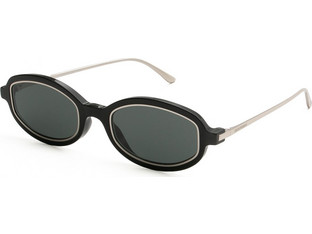 Emporio Armani EA4276U 501787 Γυναικεία Γυαλιά Ηλίου Οβάλ Μεταλλικά Ασημί Μαύρο με Μαύρο Φακό