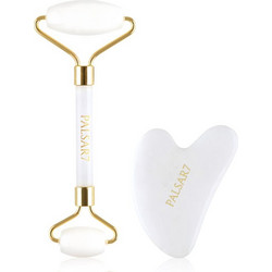 Palsar7 Massage Roller & Guasha White Jade 8594209100224 Σετ Derma Roller με Πέτρα
