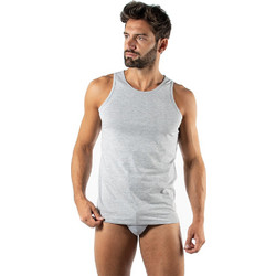 Fila Αμάνικο Ανδρικό Φανελάκι Βαμβακερό Γκρι FU5033-400