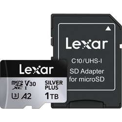 Lexar Silver Plus microSDXC 1TB Class 10 U3 V30 UHS-I A2 205MB/s + Adapter