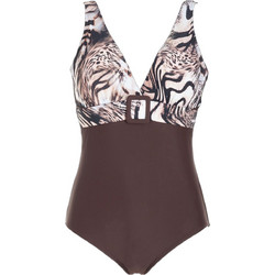 Gsecret Ολόσωμο Μαγιό Animal Print Καφέ SQ69018-38233