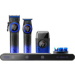VGR Stepless Pro Blue V-977 & V-377 Σετ Ξυριστική + Κουρευτική Μηχανή