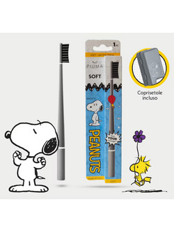 Piuma Peanuts Snoopy Soft Παιδική Oδοντόβουρτσα Γκρι