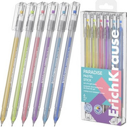 ErichKrause Paradise Stick Pastel Σετ Στυλό Gel Πολύχρωμο 6τμχ 61308