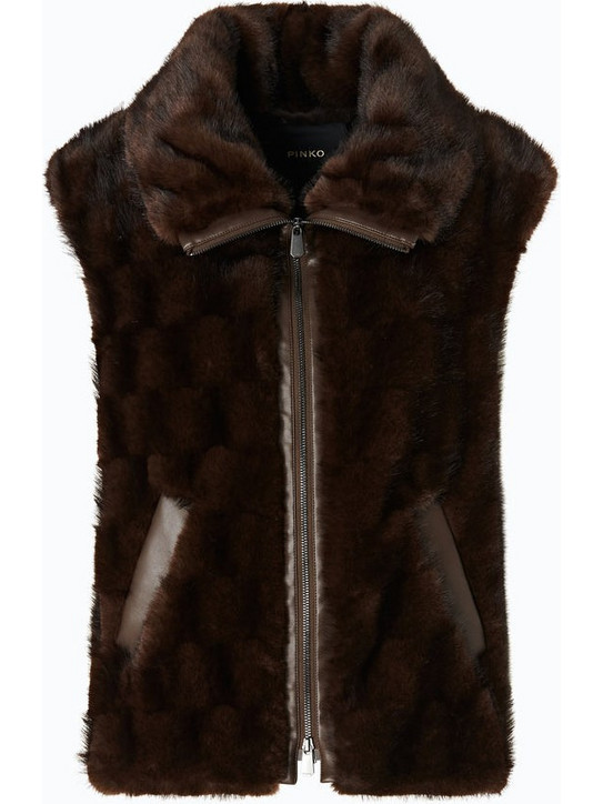 Pinko Αμάνικη Γυναικεία Γούνα Σοκολατί 106939A3C5-M11