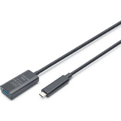 Digitus DA-73113 Καλώδιο USB-A Female 2.0 to USB-C Male 5m Black