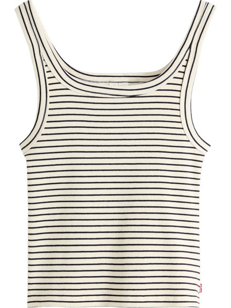 Levi's Γυναικείο Καλοκαιρινό Top Ριπ Μπεζ Μαύρο 005IN-0006