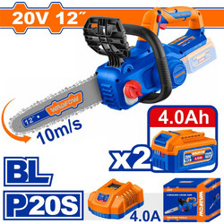 Wadfow WCLP5121E Αλυσοπρίονο Μπαταρίας 20V 4.65kg με Λάμα 30cm 2x4Ah