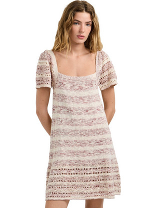 Pepe Jeans Alina Mini Καλοκαιρινό Φόρεμα Μπεζ PL9537886-318