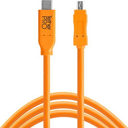 Tether Tools CUC2615-ORG Καλώδιο USB-B Mini Male 2.0 to USB-C Male 4.6m Orange