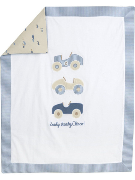 Chicco Cars Κουβέρτα Αγκαλιάς 64x80 Λευκή Γαλάζια