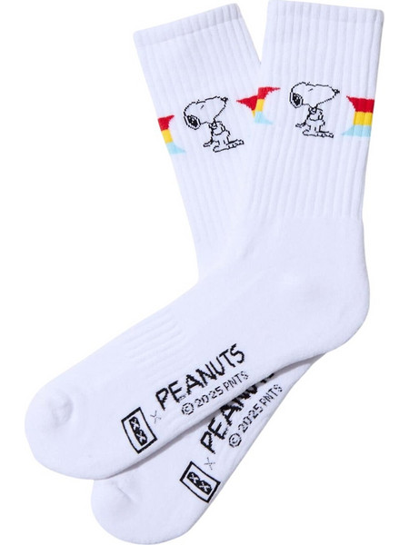 Besocks Snoopy Rainbow Ανδρικές Κάλτσες Ψηλές με Σχέδια Λευκές 648107