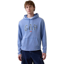 Gap VintageSoft Oversized Americana Logo Ανδρικό Φούτερ Fleece Cabana Blue