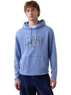 Gap VintageSoft Oversized Americana Logo Ανδρικό Φούτερ Fleece Cabana Blue