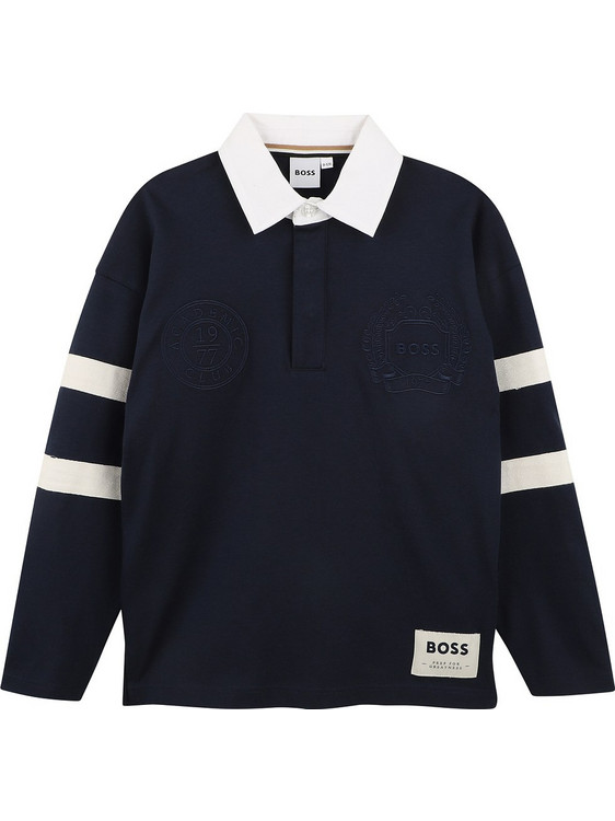 Hugo Boss Παιδικό Polo Μακρυμάνικο Navy Μπλε J53407-849