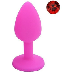 Guilty Toys Silicone Small Πρωκτική Σφήνα Diamond Plug 7cm Κόκκινη Ροζ