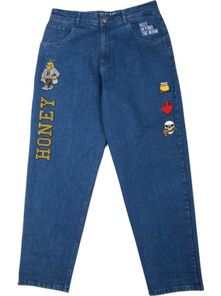 Bee Unusual Honey Ανδρικό Τζιν Παντελόνι Relaxed Εφαρμογή Navy Μπλε AB-260304