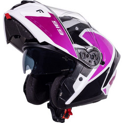 Pilot Spyder F-Line Black Pink White Κράνος Μηχανής Flip-Up 1550gr