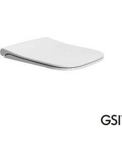 GSI Nubes Καπάκι Λεκάνης Τετράγωνο Πλαστικό Slim Soft Close Λευκό 500-MS96C-300