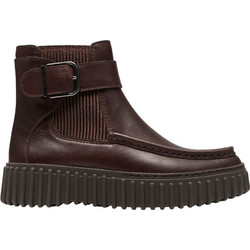 Clarks Torhill Γυναικεία Μποτάκια Chukka Δερμάτινα Σοκολατί 26327988
