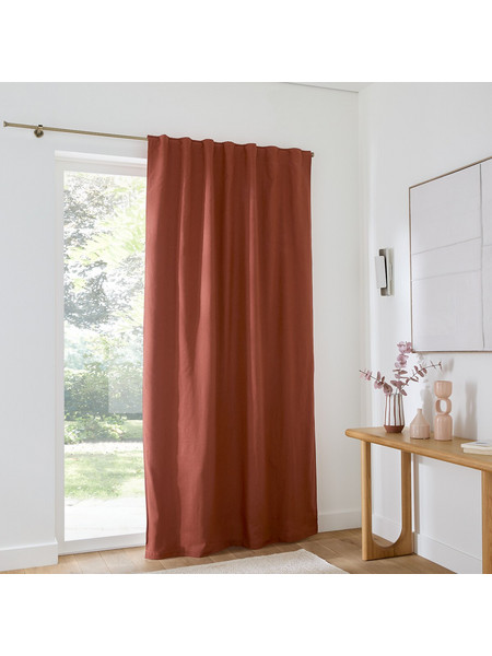 La Redoute Κουρτίνα με Θηλιές 135x180 Lincot 351461822 Καφέ Sienna