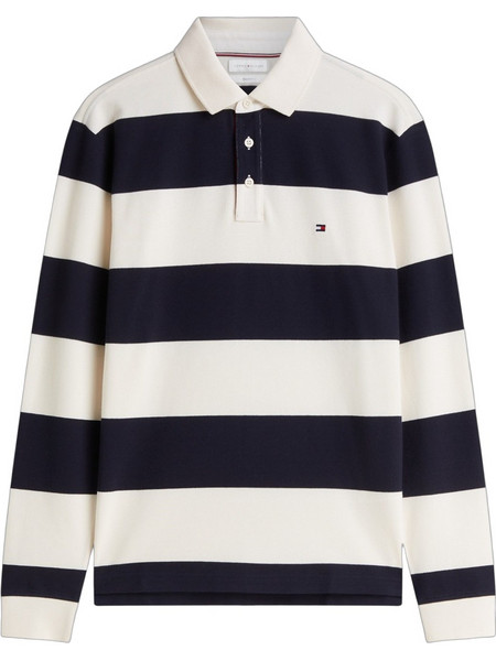 Tommy Hilfiger Ανδρική Μπλούζα Polo Μακρυμάνικη Navy Μπλε Λευκή MW0MW44666-0FA