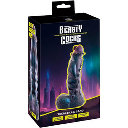Beasty Cocks Tech-Zilla Bang Ρεαλιστικό Dildo με Όρχεις 23.5cm Πράσινο