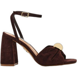 Steve Madden Γυναικεία Πέδιλα Suede Σοκολατί με Χοντρό Ψηλό Τακούνι 11005242