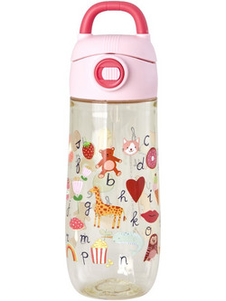 Rice ABC Παιδικό Παγούρι Πλαστικό Ροζ 550ml