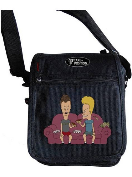 Takeposition Beavis And Butt-Head Madness Ανδρική Τσάντα Ώμου / Χιαστί Μαύρη 983-1299