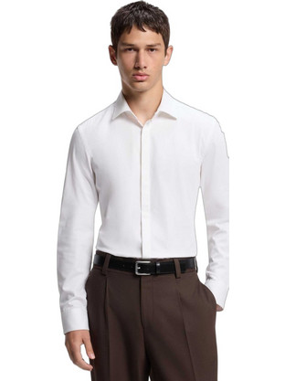 Hugo Ανδρικό Πουκάμισο Βαμβακερό Μακρυμάνικο Slim Fit Λευκό 50570768-199