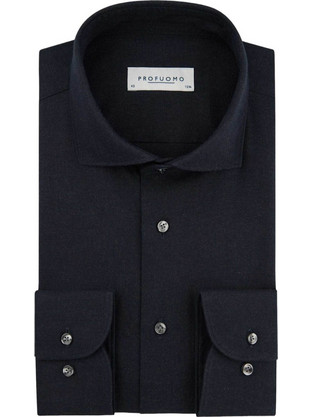 Profuomo Ανδρικό Πουκάμισο Brushed Twill Slim Fit Σκούρο Μπλε PPXH30009I