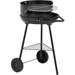 BBQ Ανοξείδωτη Ψησταριά Κάρβουνου Στρογγυλή με Ρόδες Επιφάνειας 43x70 C83000560