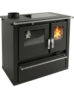 Verso CS Plus Inox Ceramic Black Left Ξυλόσομπα με Φούρνο 7.7kW