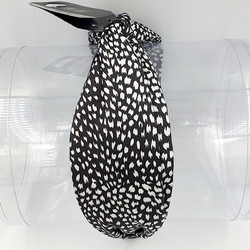 RO Accessories Στέκα Μαλλιών Υφασμάτινη Animal Print Μαύρη 14-0133