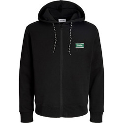 Jack & Jones Ανδρική Ζακέτα Φούτερ με Κουκούλα και Φερμουάρ Μαύρη 12299757