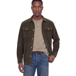 Jack & Jones Ανδρικό Πουκάμισο Κοτλέ Μακρυμάνικο Κανονική Γραμμή Overshirt Καφέ 12298528