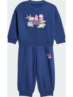 Adidas Flowers Βρεφικό Σετ Φόρμας Χειμωνιάτικο Navy Μπλε LI4267