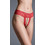 Milena By Paris Γυναικείο Sexy String Αυτοκινήτου με Δαντέλα & Πέρλες Κόκκινο 7759