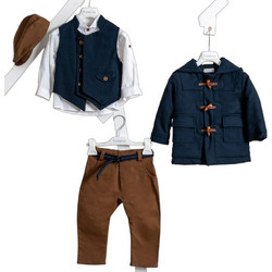 Piccolino Martino Βαπτιστικό Κοστούμι με Παντελόνι Πουκάμισο Γιλέκο & Παλτό 6τμχ AG26F29