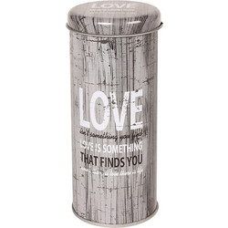 Κουτί αποθήκευσης μεταλλικό Φ7,5Χ18 εκ. σχ. LOVE - KESKOR 2599-2