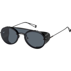 Max mara Briseis 003IR Γυναικεία Γυαλιά Ηλίου Στρογγυλά Μεταλλικά Μαύρα με Μαύρο Polarized Φακό