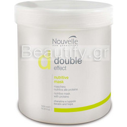 Nouvelle Double Effect Nutritive Μάσκα Μαλλιών Κερατίνης για Επανόρθωση για Ξηρά & Ταλαιπωρημένα Μαλλιά 1lt