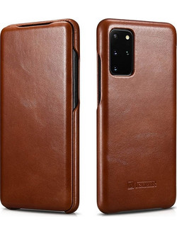 iCarer Curved Edge Vintage Book Brown (Samsung Galaxy S20+)