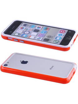 VOLTE-TEL ΘΗΚΗ IPHONE 5C BUMPER METAL BUTTON ORANGE-WHITE