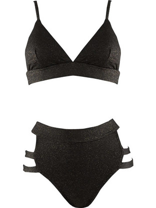 Gsecret Bikini Set Τριγωνάκι Ψηλόμεσο Brazil Μαύρο WX206-6285