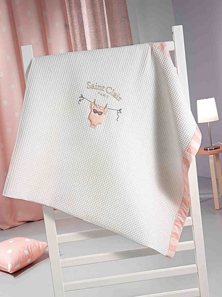 Saint Clair Bebe Audrey Κουβέρτα Κούνιας Πικέ 110x150 Λευκή