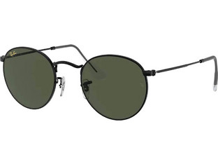Ray-Ban RB3447 9199/31 Ανδρικά Γυαλιά Ηλίου Στρογγυλά Μεταλλικά Μαύρα με Πράσινο Polarized Φακό