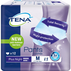 Tena Pants Plus Night Medium Πάνες Βρακάκι Ακράτειας 7 Σταγόνες 12τμχ